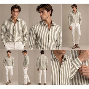 Koszula męska w paski krój slim fit produkt Turecki  M-2XL