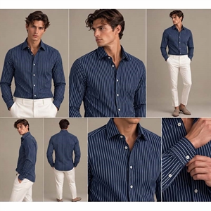 Koszula męska w paski krój slim fit produkt Turecki  M-2XL
