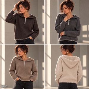 Sweter damski z kapturem