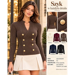 Sweter damski z dekoltem w serek
