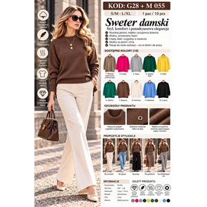 Sweter damski okrągły  S/M-L/XL