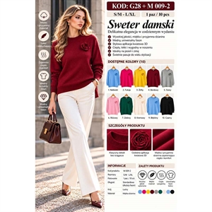 Sweter damski okrągły  S/M-L/XL