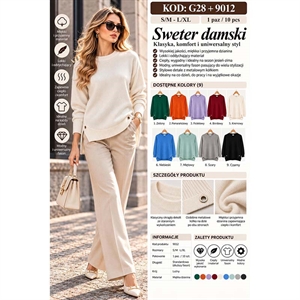 Sweter damski okrągły  S/M-L/XL