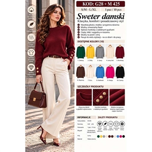 Sweter damski okrągły  S/M-L/XL