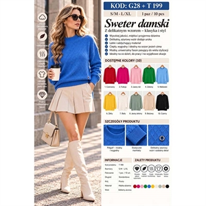 Sweter damski okrągły  S/M-L/XL