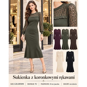 Okrągła sukienka sweterkowa damska