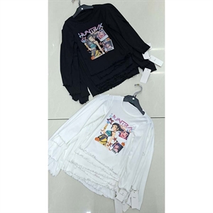 Bluzka dziewczęca prążek  4-14 lat