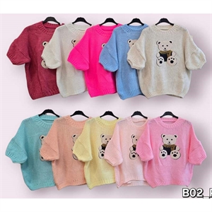 Sweter damski z krótkim rękawem - Produkt Włoski