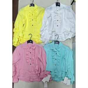 Koszula dziewczęca z długim rękawem  4-14 lat