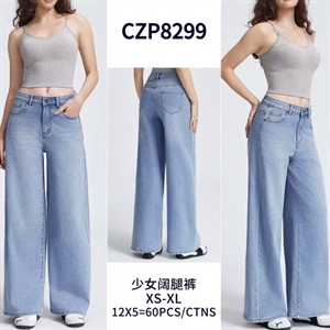 Jeansy szerokie nogawki  XS-XL
