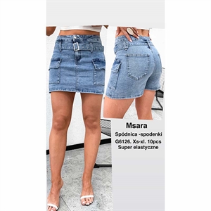 Szorty jeansowe imitujące spódnicę XS-XL