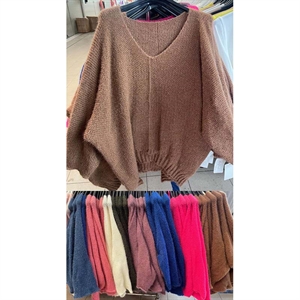 Sweter damski z dekoltem w serek