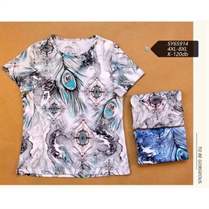 Bluzka damska krótki rękaw 4XL-8XL