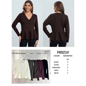 Sweter damski z dekoltem w serek