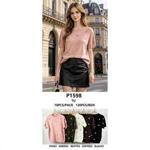 Sweter damski z krótkim rękawem