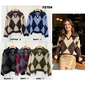 Sweter damski z kołnierzykiem