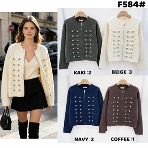 Sweter damski rozpinany na zamek