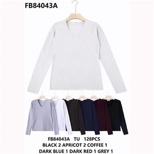 Sweter damski z dekoltem w serek