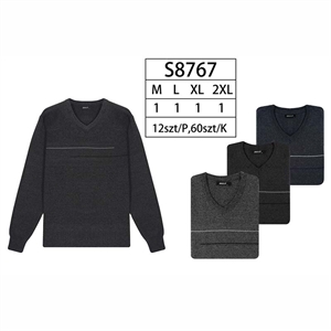 Sweter męski z dekoltem w serek M-2XL