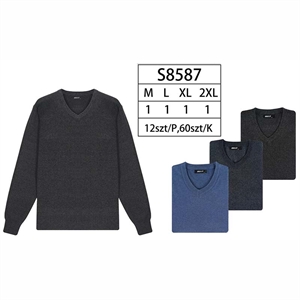 Sweter męski z dekoltem w serek  M-2XL