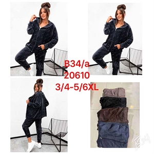 Komplet welurowy damski  3/4XL-5/6XL