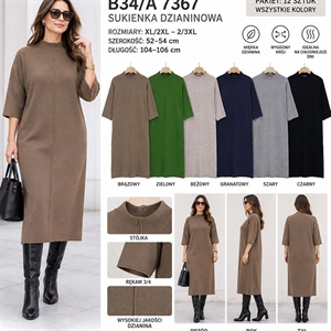 Sukienka sweterkowa damska z półgolfem  XL/2XL-2XL/3XL