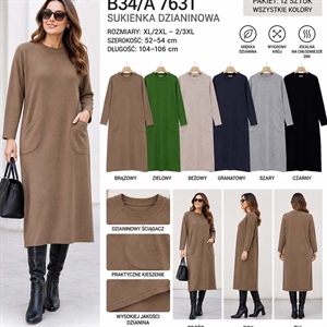 Okrągła sukienka sweterkowa damska  XL/2XL-2XL/3XL