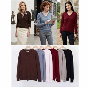 Sweter damski z dekoltem w serek