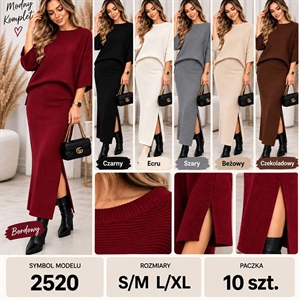 Komplet sweterkowy damski ze spódnicą  S/M-L/XL