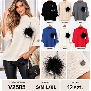 Sweter damski z półgolfem  S/M-L/XL