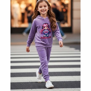 Komplet welurowy dziewczęcy  6-16 lat