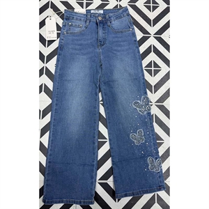 Jeansy szerokie nogawki  4-14 lat