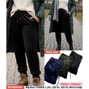 Spodnie welurowe damskie  L/XL-4XL/5XL