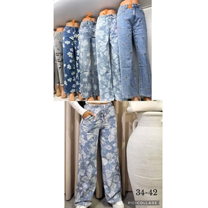 Jeansy szerokie nogawki  34-42