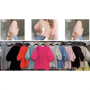 Sweter damski z krótkim rękawem