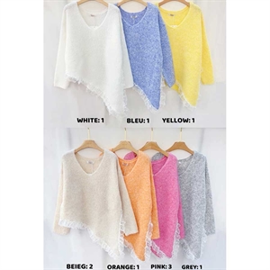 Sweter damski z dekoltem w serek