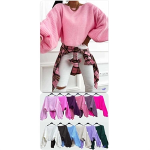 Sweter damski okrągły