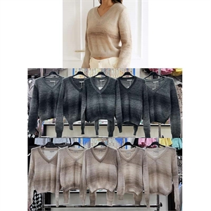 Sweter damski z dekoltem w serek