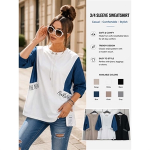 Bluza damska z 3/4 rękawem