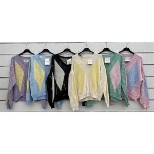 Sweter damski z dekoltem w serek