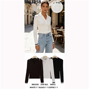 Sweter damski z dekoltem w serek  S/M-M/L