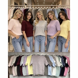 Sweter damski z krótkim rękawem