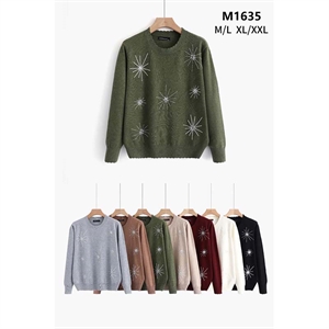 Sweter damski okrągły  M/L-XL/2XL