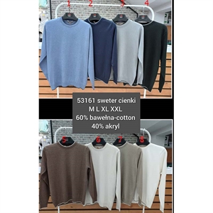 Sweter cienki męski okrągły produkt Turecki  M-2XL