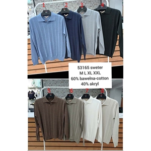 Sweter męski z kołnierzykiem produkt Turecki  M-2XL