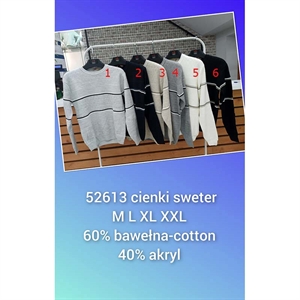 Sweter cienki męski okrągły produkt Turecki  M-2XL