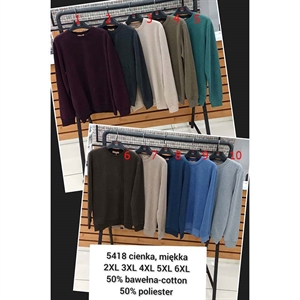 Bluza cienka męska pod szyje produkt Turecki Big Size  2XL-6XL