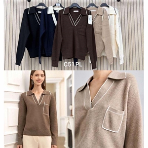 Sweter damski z kołnierzykiem