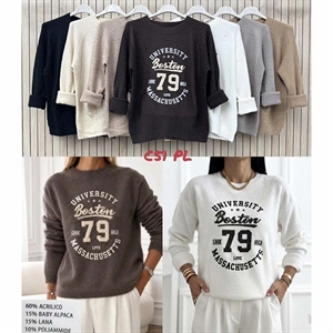 Sweter damski okrągły