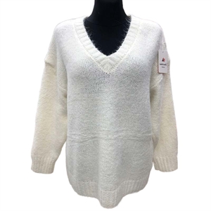 Sweter damski z dekoltem w serek S/M L/XL